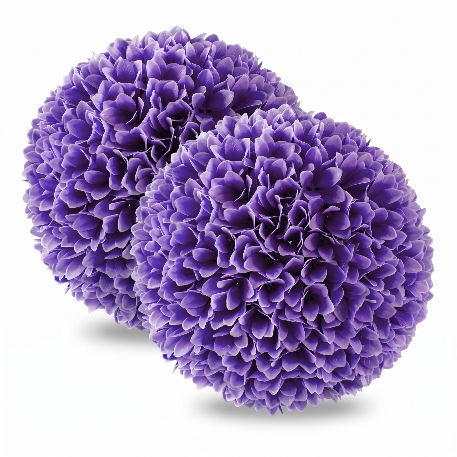 ALPULON 2 Pcs Artificial Plant Topiary Balls Faux Boxwood Decorative Balls, 11 Inch Lifelike PE Greenery Spheres for Indoor Outdoor Porch Yard Home Wedding, Purple