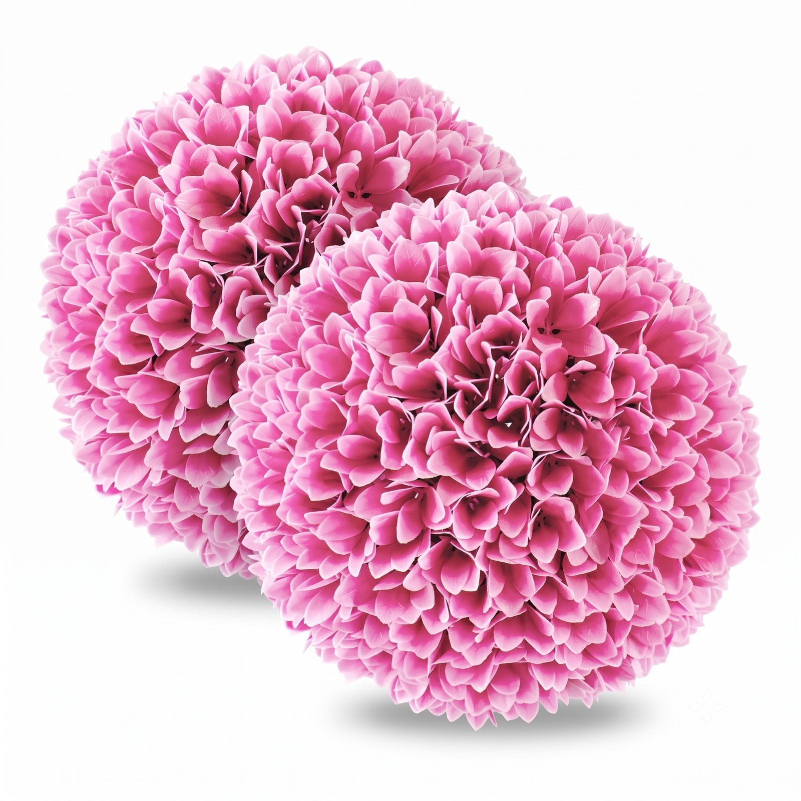 ALPULON Set of 2 Pink Artificial Topiary Balls, 11 Inch Lifelike PE Decorative Floral Spheres for Indoor Outdoor Porch Yard Home Wedding Decor