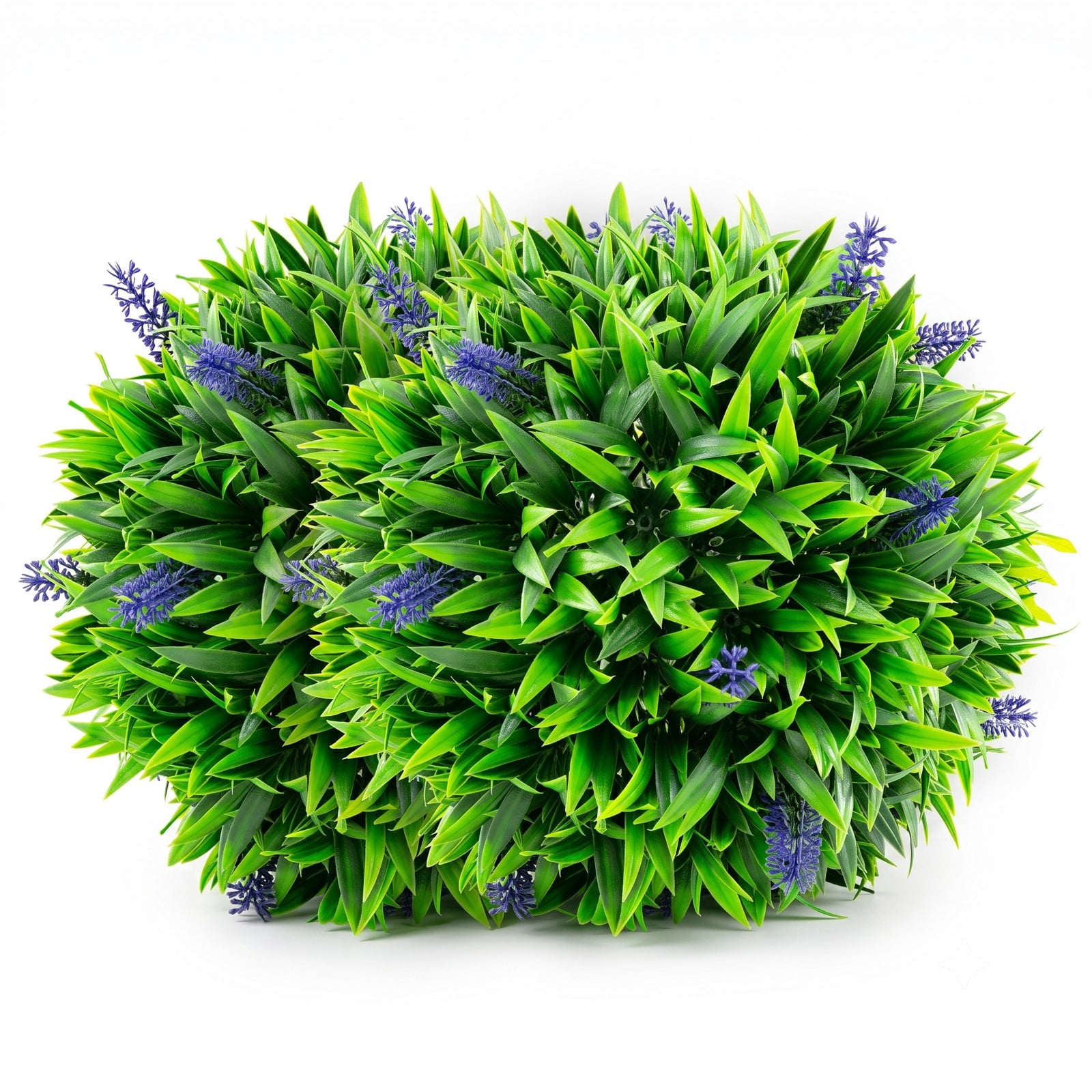 ALPULON 2 Pieces 12 Inch Artificial Lavender Topiary Balls with Flowers Faux Boxwood Ball Fake Plants for Indoor Outdoor Garden Home Front Porch Wedding, Purple Green