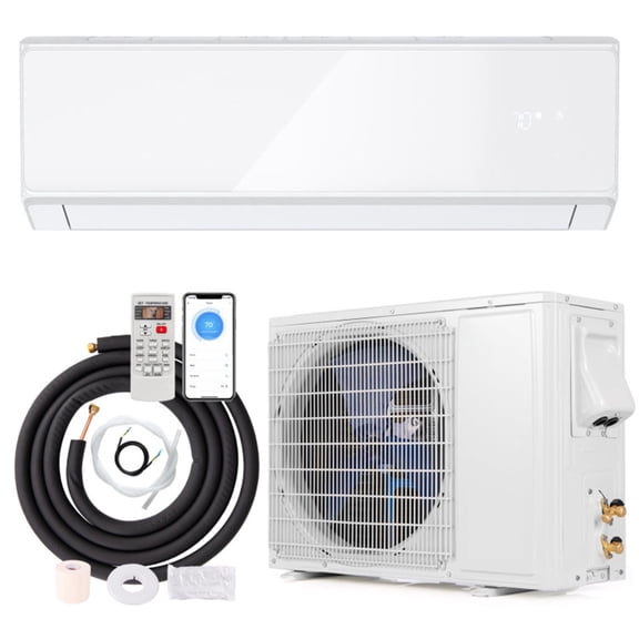 ALPULON 24000 BTU Ductless Mini Split Air Conditioner & Heater, WiFi Enabled Inverter Heat Pump, Smart AC, White