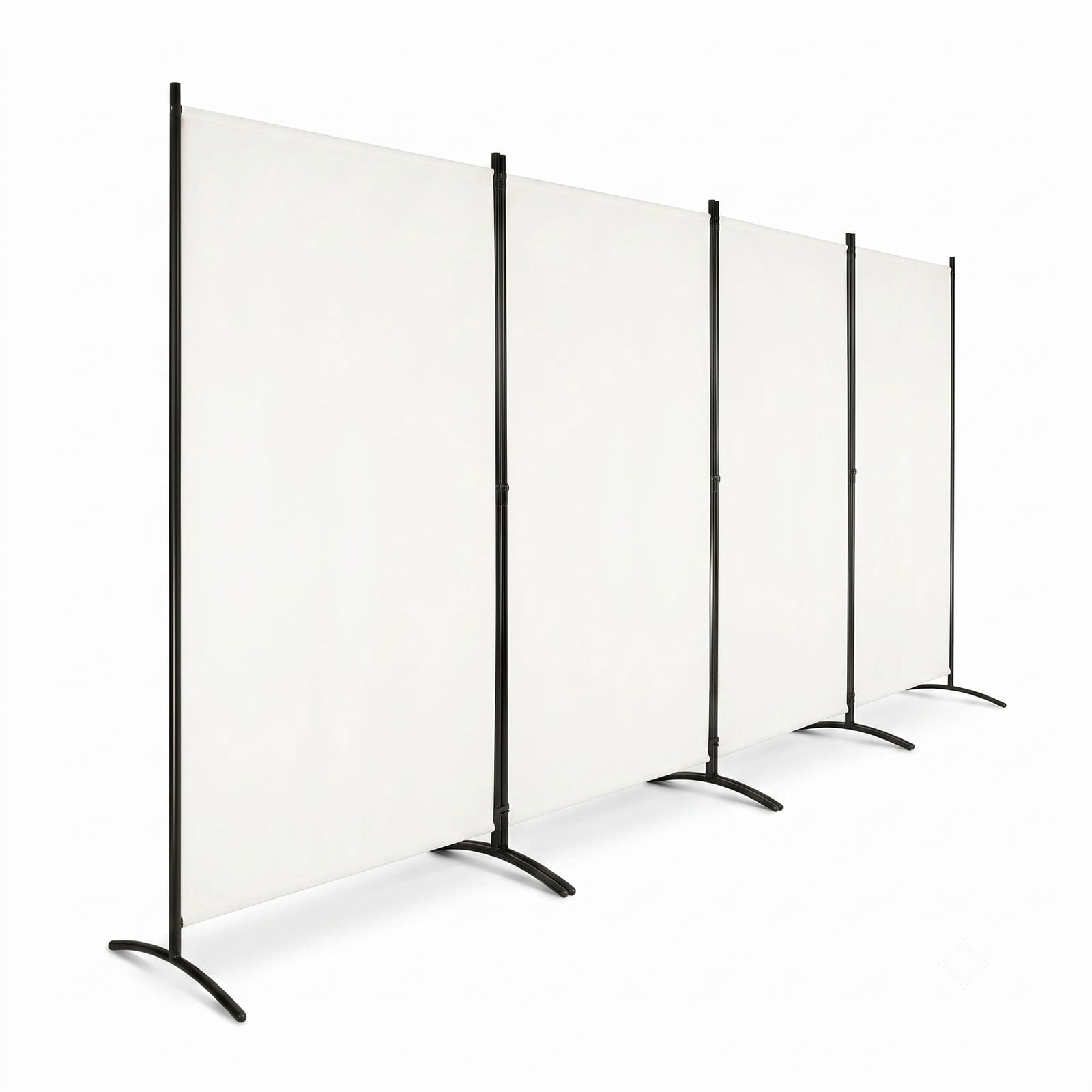 ALPULON 3-Panel Room Divider Folding Privacy Screen, 6 FT Freestanding Partition Panel Screen with Durable Hinges and Steel Base for Office, Bedroom, Home Decor, White