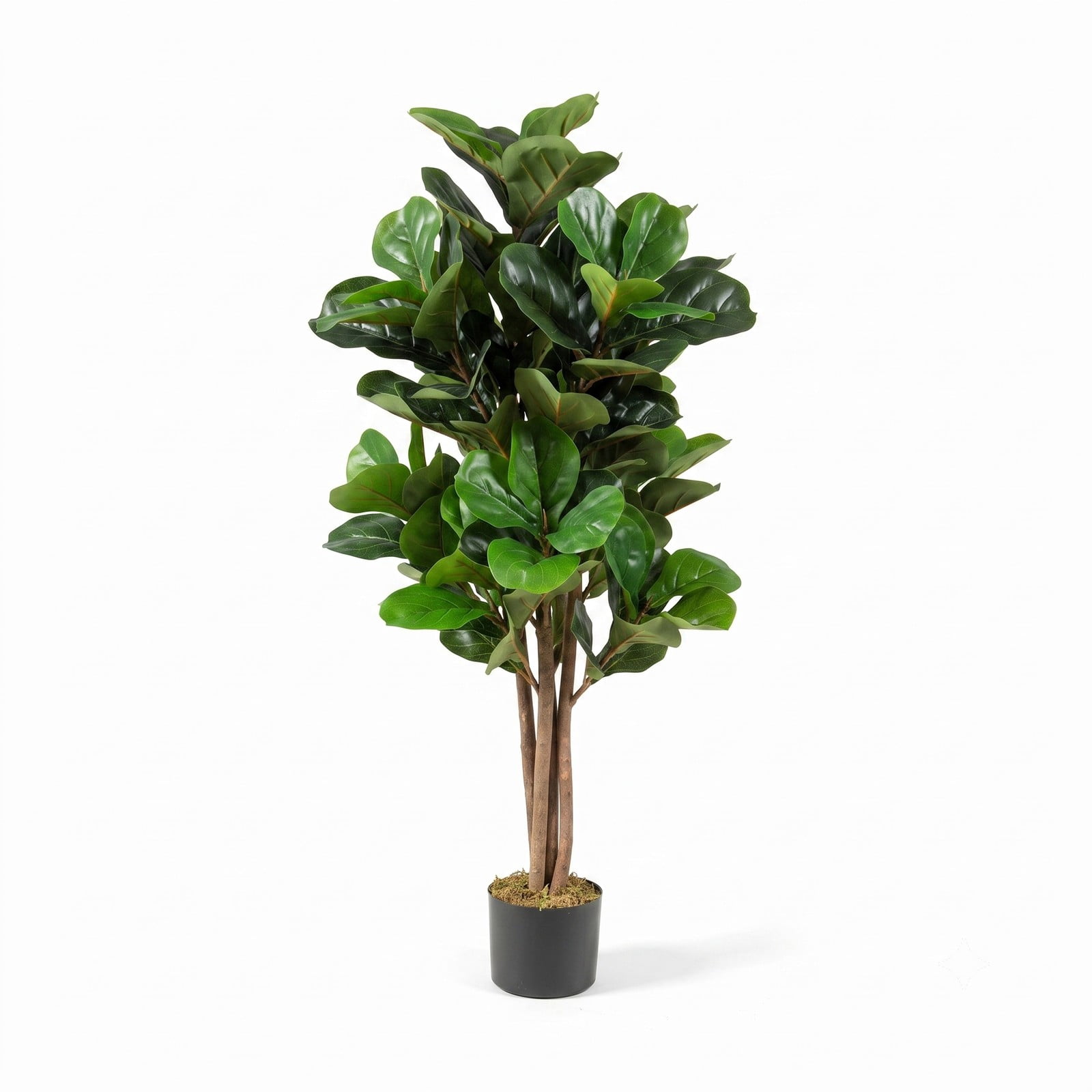 ALPULON 4 Feet Artificial Fiddle Leaf Fig Tree with Decorative Planter, 48 Inch Faux Tall Ficus Lyrata Plant with 118 Leaves for Indoor Outdoor Home Office, Green