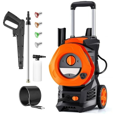 ALPULON 4800PSI Electric Pressure Washer, 3.2GPM Power Washer with 4 Quick Connect Nozzles, 2000W Cleaning Machine for Car Cleaning, Orange