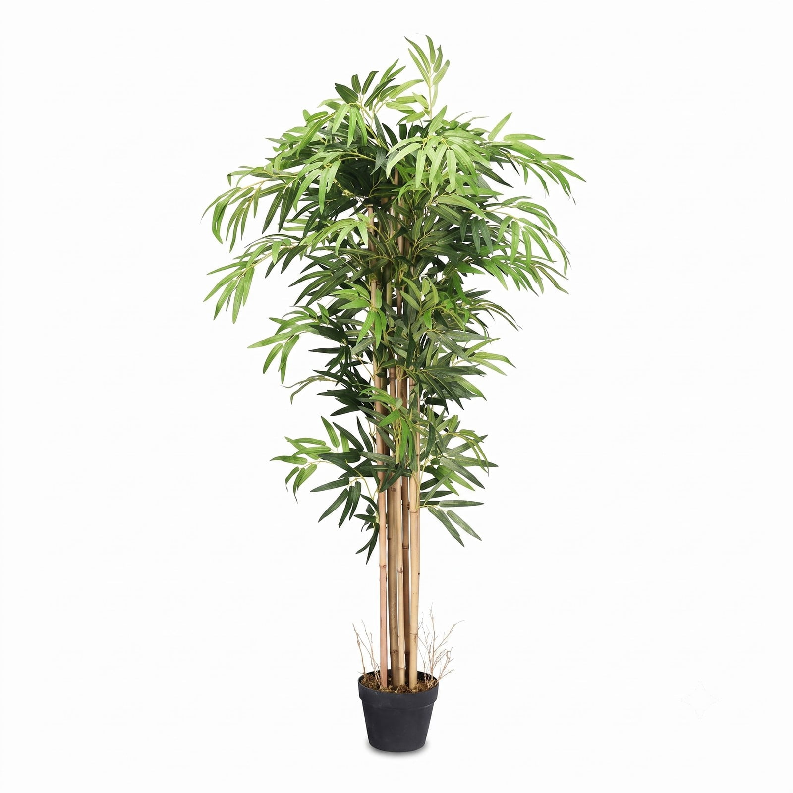 ALPULON 5FT Artificial Bamboo Silk Tree Faux Plant with Plastic Planter Pot for Indoor Outdoor Home Office Decor, Green