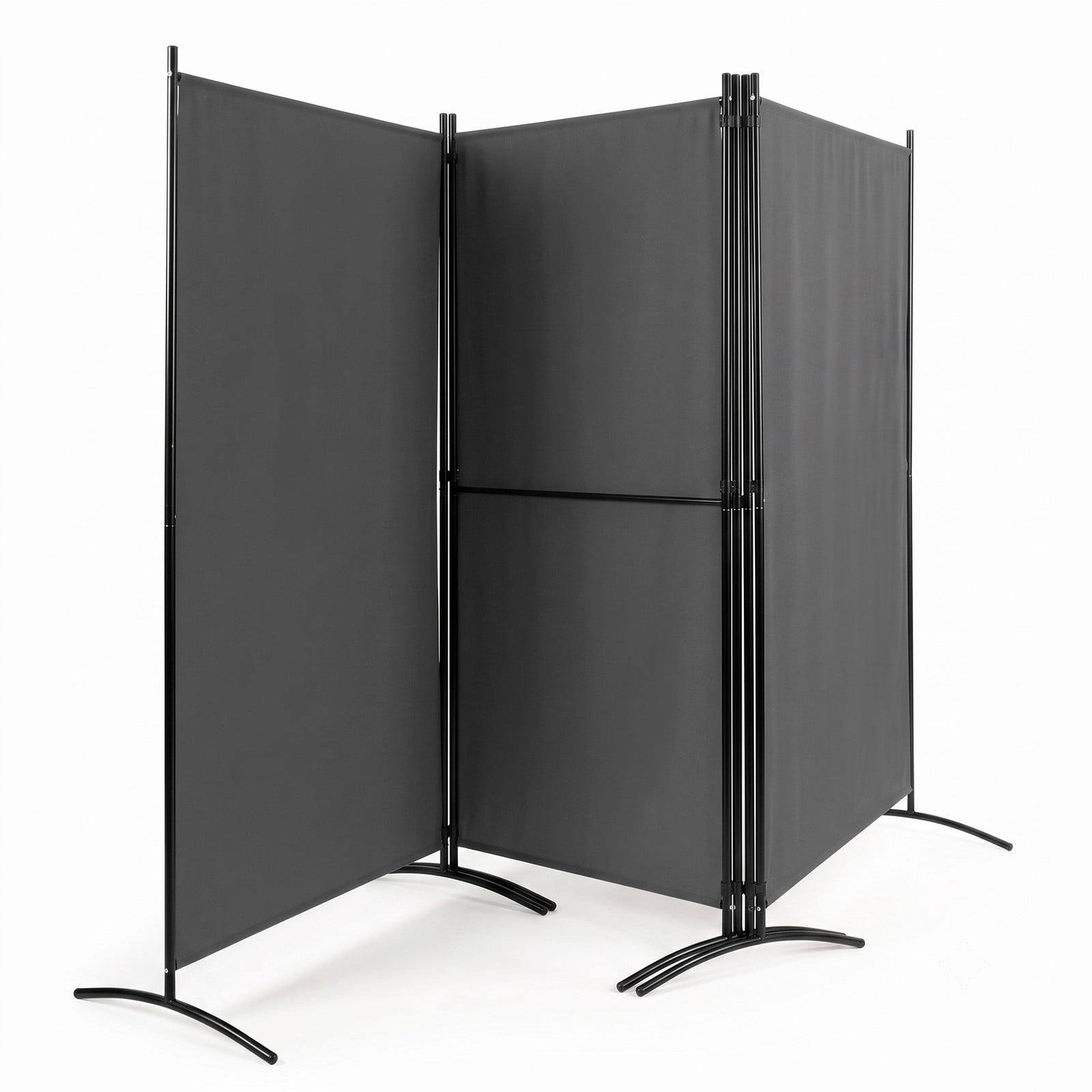 ALPULON 6 FT 3-Panel Room Divider, Freestanding Folding Privacy Partition Screen with Durable Hinges and Steel Base for Office, Bedroom, Home Decor, Gray