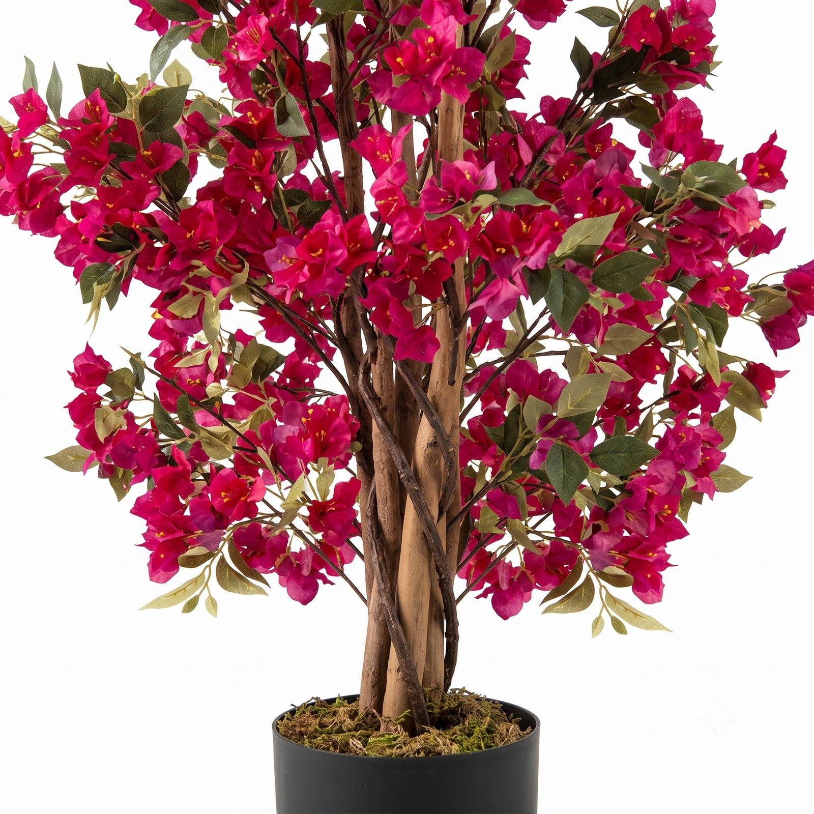 ALPULON 6 FT Artificial Bougainvillea Tree with 910 Flowers, Faux Silk Flowering Plant with Cement-Filled Planter, Realistic Fake Tree for Indoor Outdoor, Multicolor