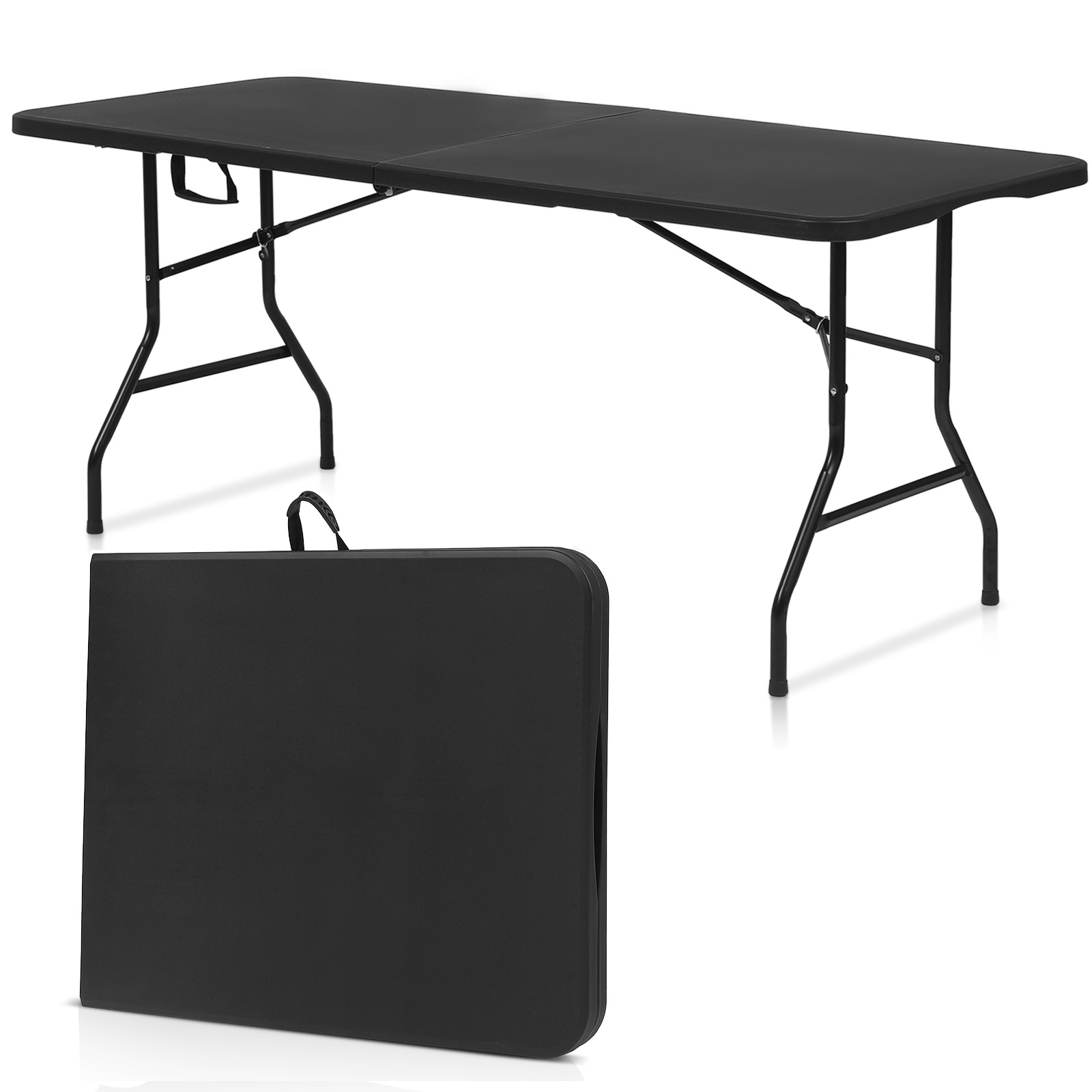 Mainstays 34 In Square Folding Table In Black