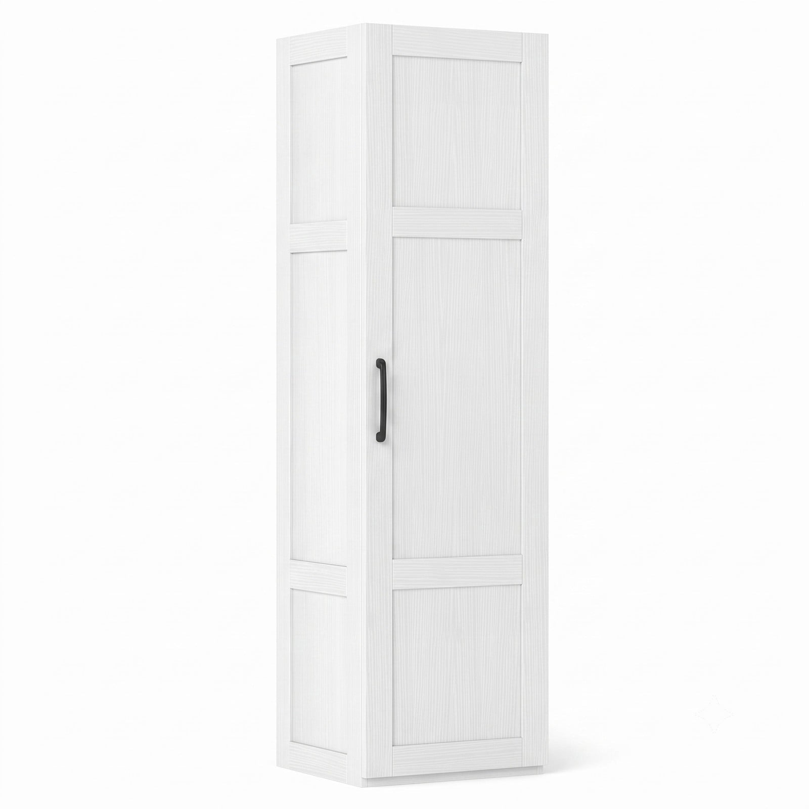 ALPULON Tall Narrow Storage Cabinet with 4 Shelves and Door, Freestanding Slim Bathroom Organizer Cabinet for Living Room Kitchen Utility Room, Engineered Wood, White