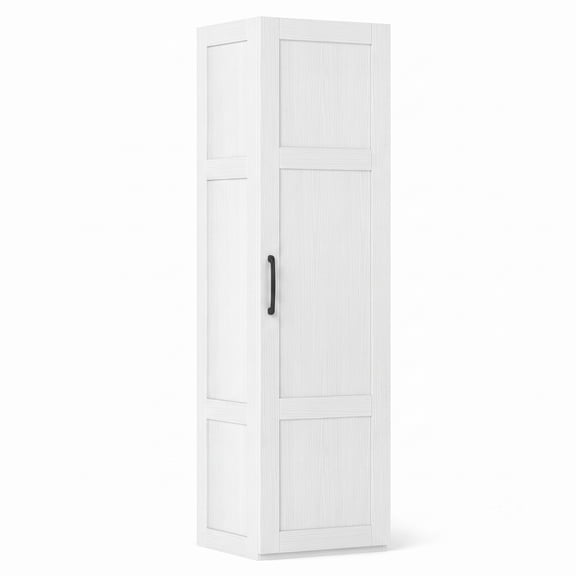 ALPULON Tall Narrow Storage Cabinet with 4 Shelves and Door, Freestanding Slim Bathroom Organizer Cabinet for Living Room Kitchen Utility Room, Engineered Wood, White