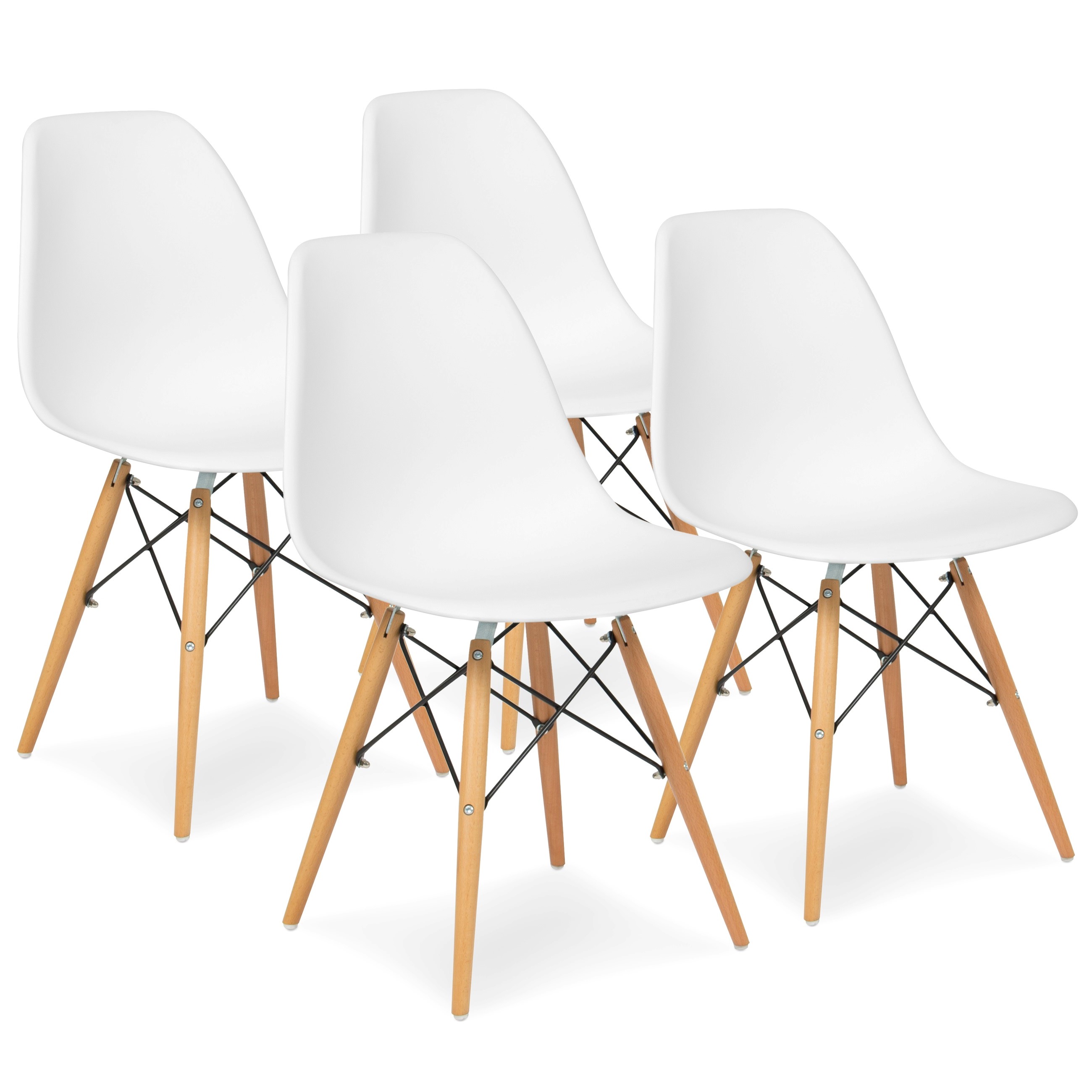 ALPULON White Dining Chairs Set of 4 Modern Kitchen Chairs