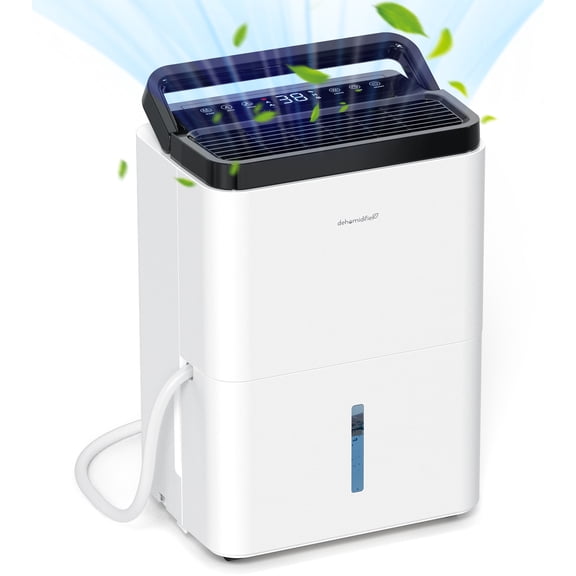 ALROCKET 10 Pint Dehumidifier for Home,Basement with Drain Hose,up to 1500 Sq.Ft,38dB Ultra-Quiet,24H Timer,Smart Humidity Control,2.5L Water Tank