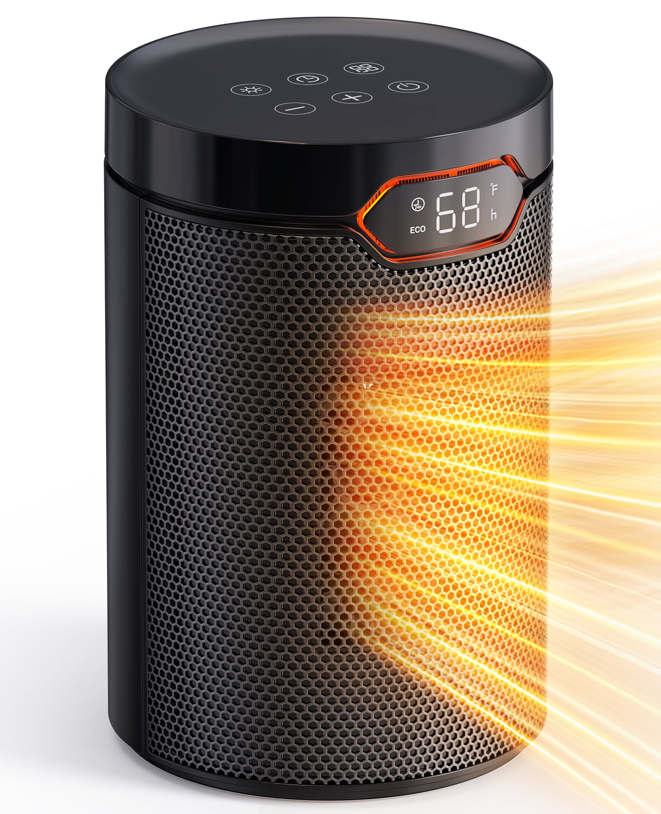 ALROCKET Space Heater, 1500W Portable Electric Heater with ECO Thermostat for Indoor Use, PTC Ceramic Heaters with Timer for Home Bedroom Office