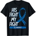 thumbnail image 1 of ALS Awareness Ribbon MND Lou Gehrig's Disease Blue T-Shirt, 1 of 4