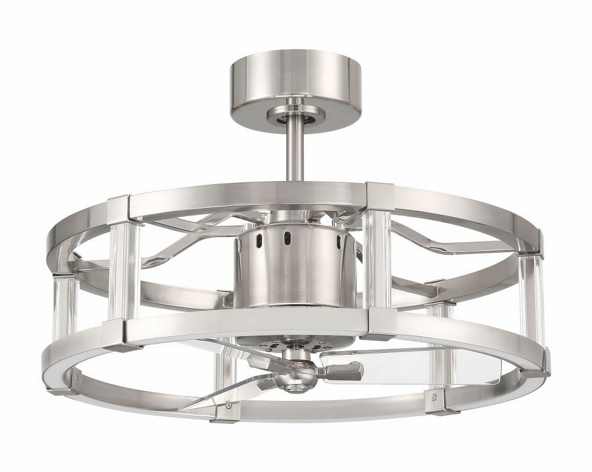 Brushed Polished Nickel 18" Ceiling Fan with LED Lights and Remote