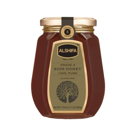 ALSHIFA Pure Sidr Honey 17.63oz (500g) | Pack of 1 | Mountain Jujube Honey | Unique Taste Sweetener | Healthy & Rich in Nutrients | No Added Sugar | Glass Bottle