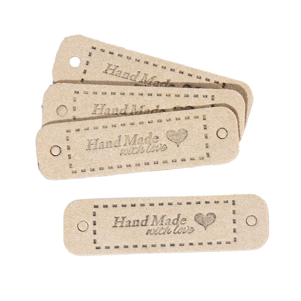 Alsliao 20pcs Handmade Faux Leather Labels Tags Sewing Crocheting