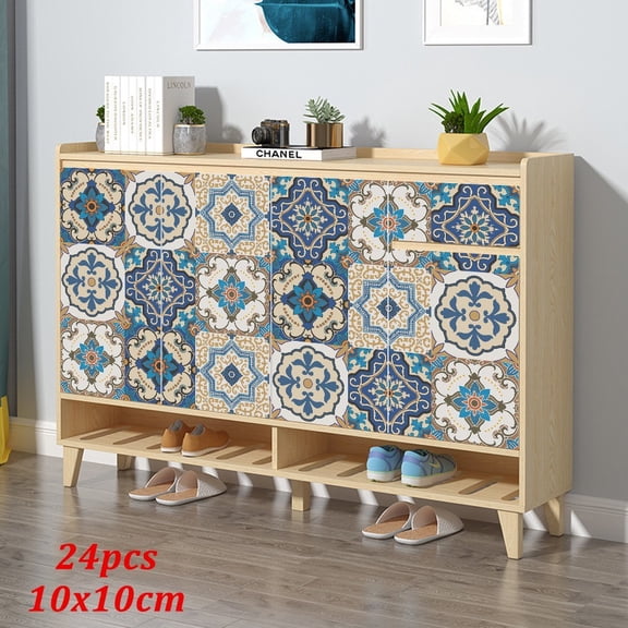 ALSLIAO 24pcs Peel Stick Tiles Transfer Sticker Kitchen Self-Adhesive Wall Tile Paint