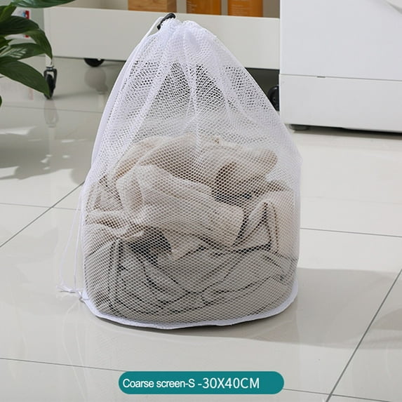 ALSLIAO Large Thicken Mesh Protect Clothing Washing Heavy Duty Laundry Drawstring Bag thick mesh Small 30X40cm