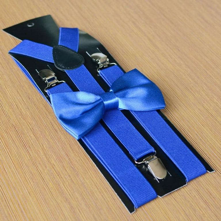 Black Suspenders & Royal Blue Bow Tie