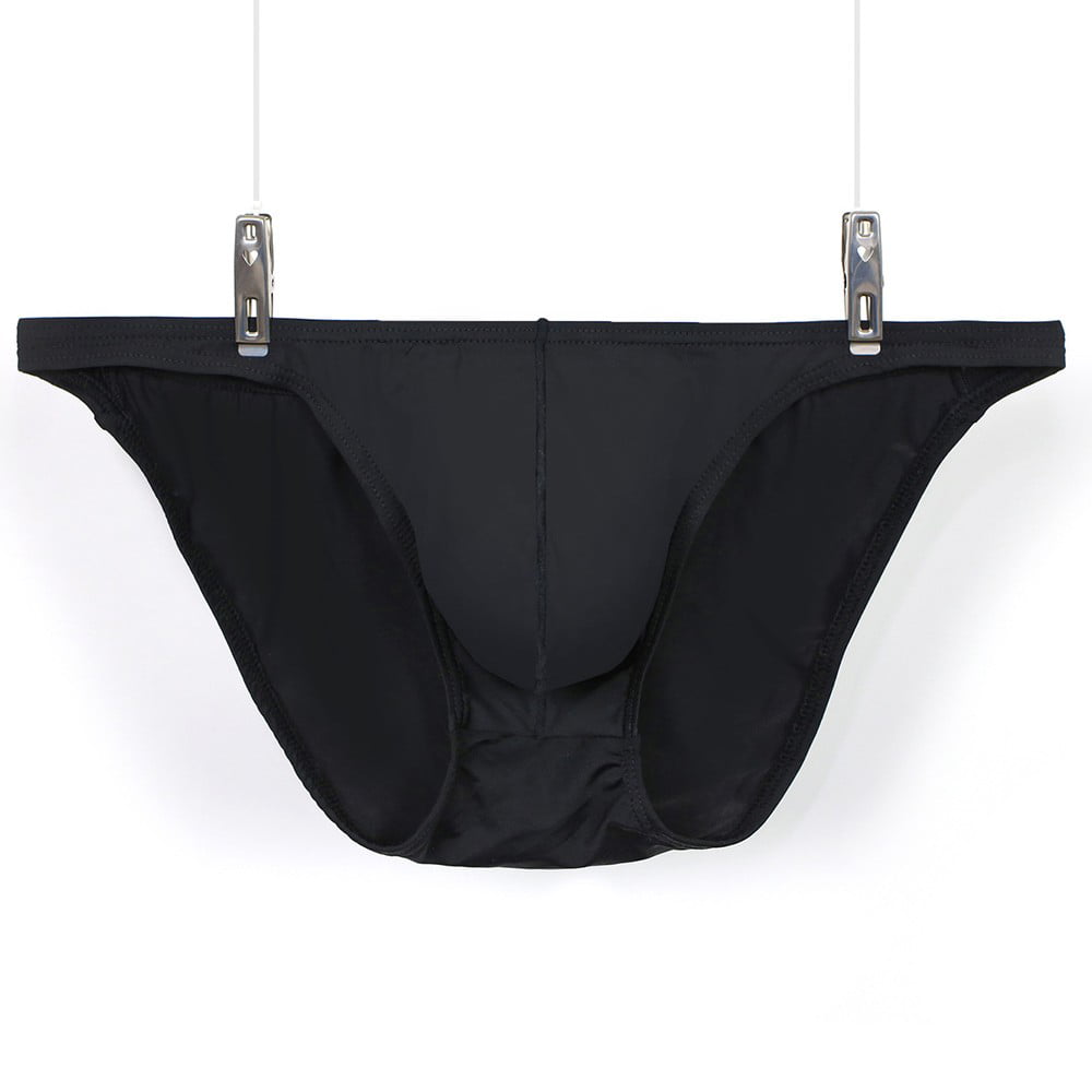 ALSLIAO Men's Sponge Pouch Pad Cushion Underwear 3D Cup Bulge Enhancer  Swimwear Briefs Black One Size