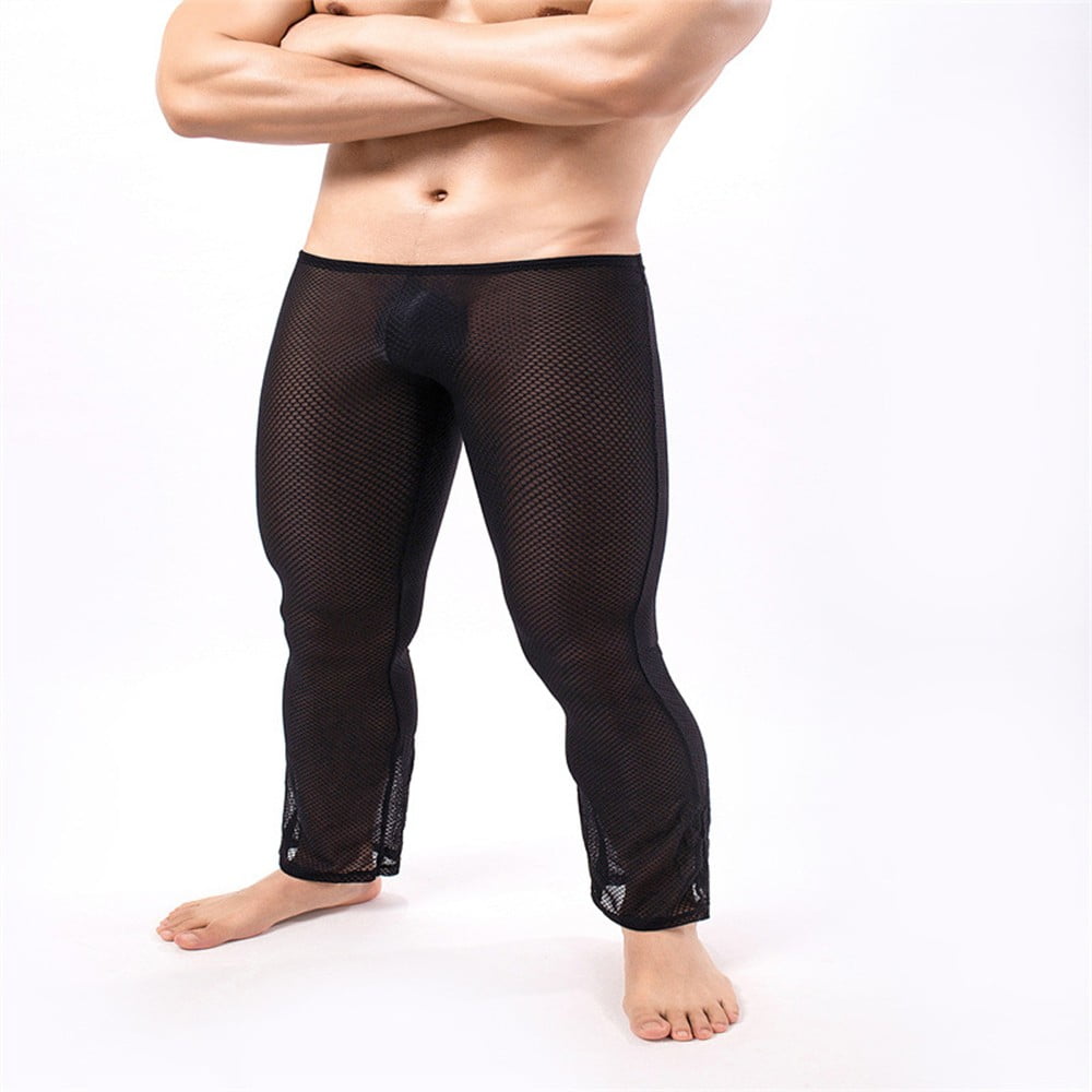 ALSLIAO Men's Sheer See Through Mesh Underwear Sports