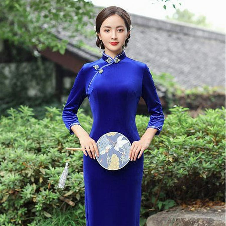 Blue 2024 qipao dress