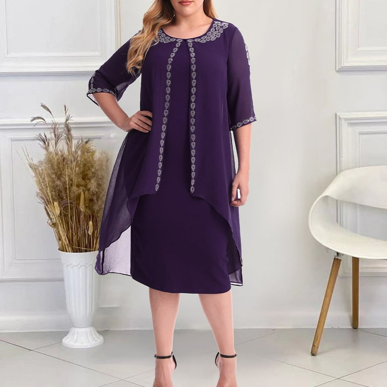 Casual dark purple clearance dress