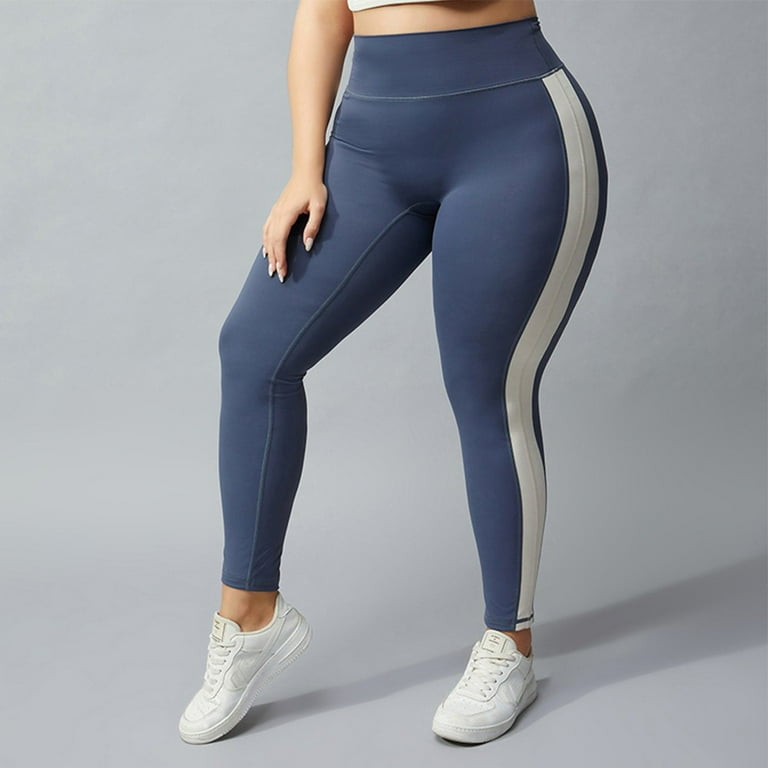 ALSLIAO Plus Size Women Leggings Push Up Yoga Pants Sport Gym Trousers High  Waist Pants Blue 4XL 