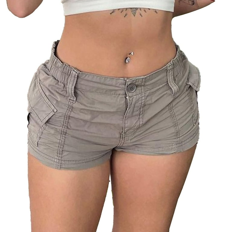 Low rise khaki shorts deals