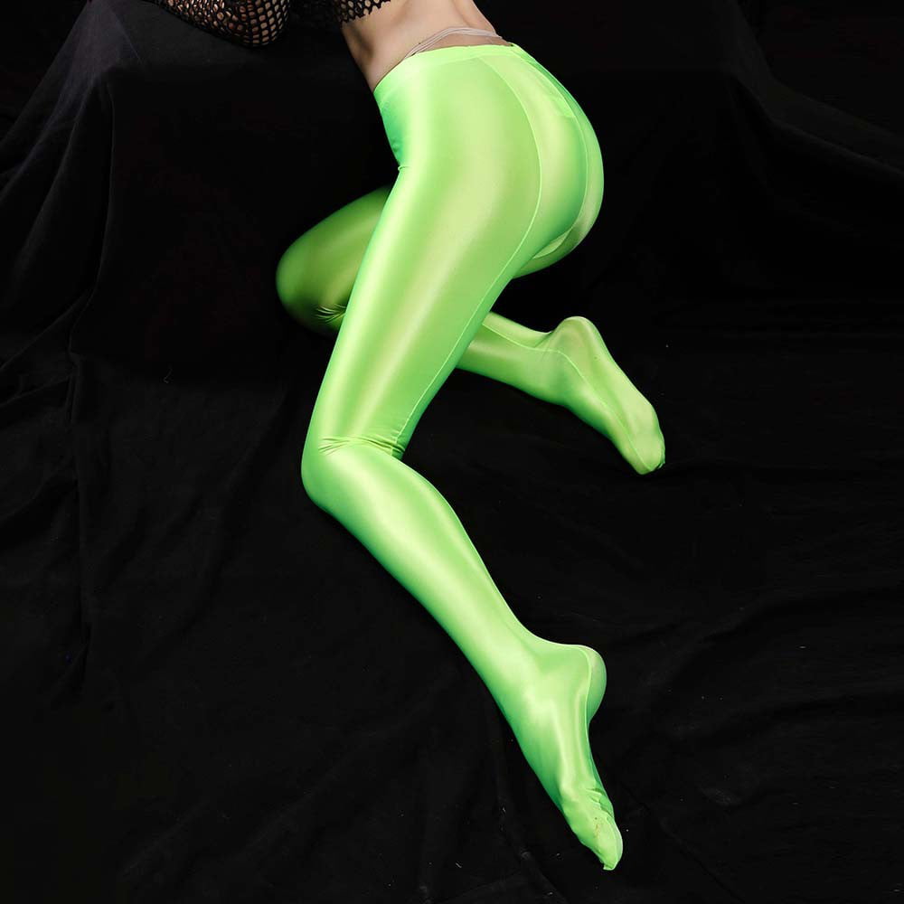 ALSLIAO Women's Shiny Silky Pantyhose Satin Glossy Stockings Nylon