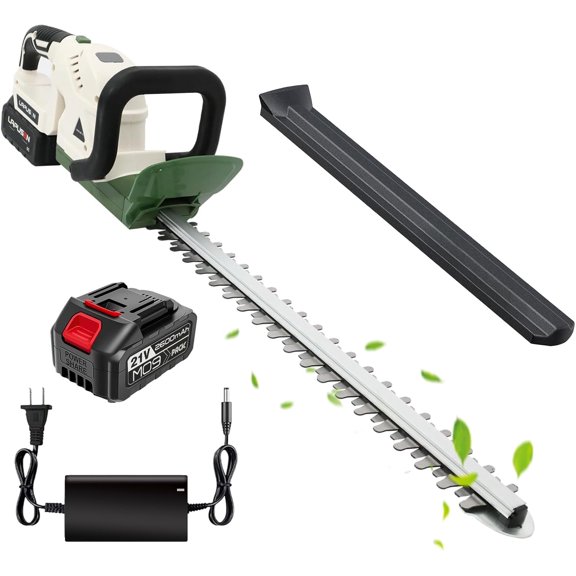 ALSO GO 20'' Cordless Hedge Trimmer, 21V Electric Bush Trimmer, Cordless Shrub Trimmer with 3Ah Battery and Charger, 3/4'' Cutting Capacity, Grass Shrub Trimmer for Garden, Lawn