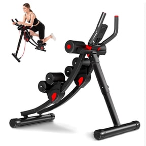 ALSO GO 440lb Ab Workout Machine, Height Adjustable Exercise Equipment, Abdominal Trainer for Home Gym, Foldable Ab Fitness Full Body Shaping, Black/Red
