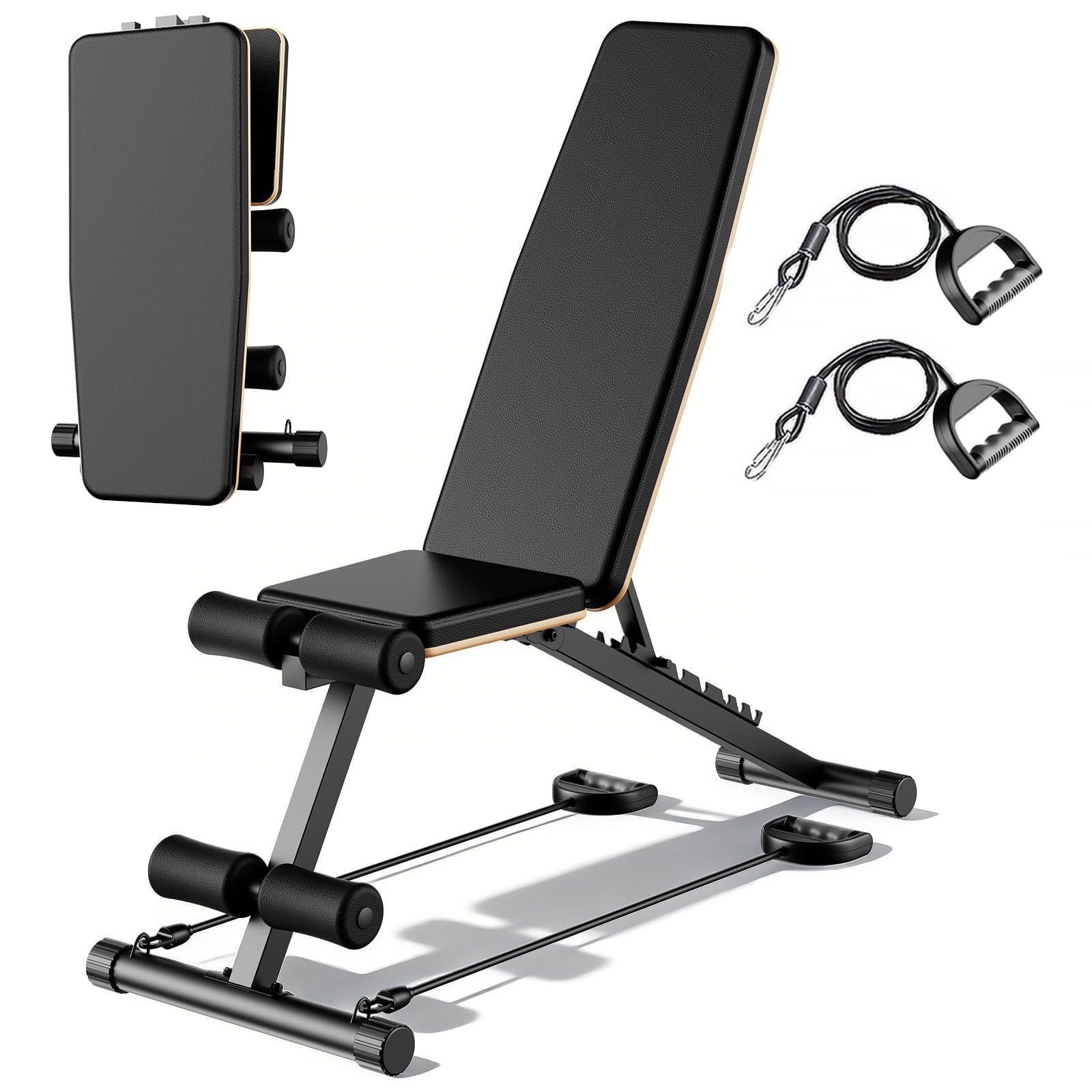 ALSO GO 8 Positions Adjustable Weight Bench,Foldable Workout Bench Olympic Weight Bench Press for Home Gym Full Body Strength Training,Support up to 660lbs