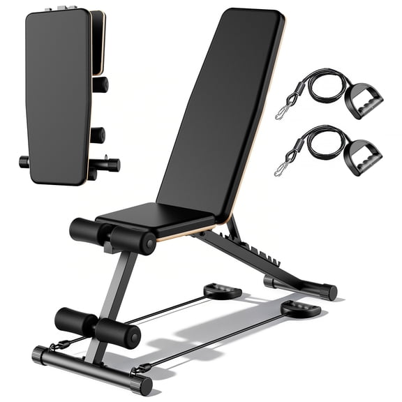 ALSO GO 8 Positions Adjustable Weight Bench,Foldable Workout Bench Olympic Weight Bench Press for Home Gym Full Body Strength Training,Support up to 660lbs
