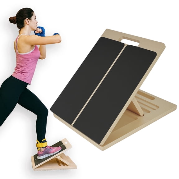 ALSO GO Slant Board for Calf Stretching, Portable Squats Calf Stretcher Pilates, Adjustable Incline Board for Knees Ankle Heel Feet Leg, 450 Lbs Capacity Wooden Stretching Board