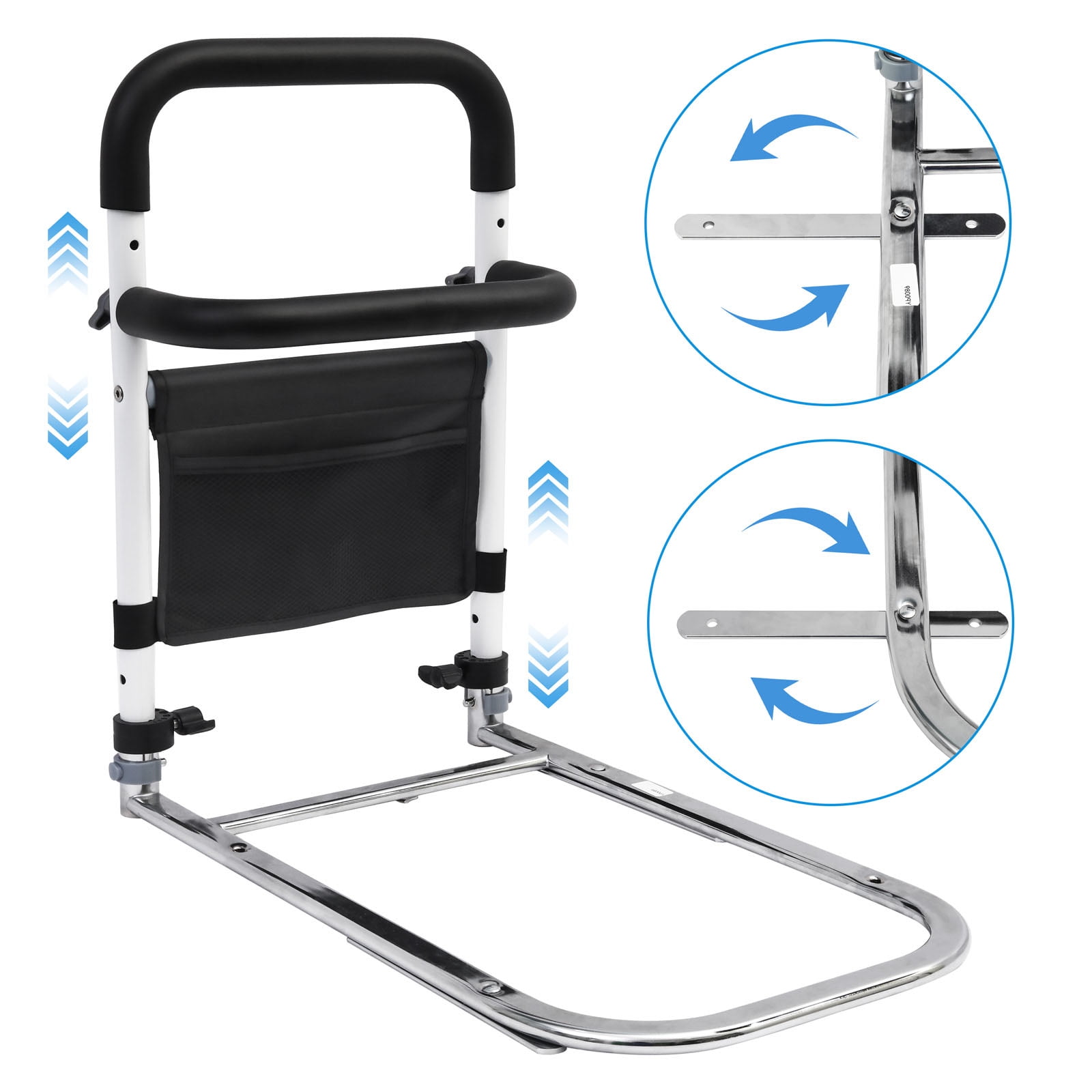 ALSO GO Bed Assist Rail - Heavy-Duty Bed Side Rails for Maximum Support up to 300 lbs, Anti-Slip Design, Fits All Mattress Sizes, Includes 2 Handles \u0026 Storage Bag for Safety and Convenience