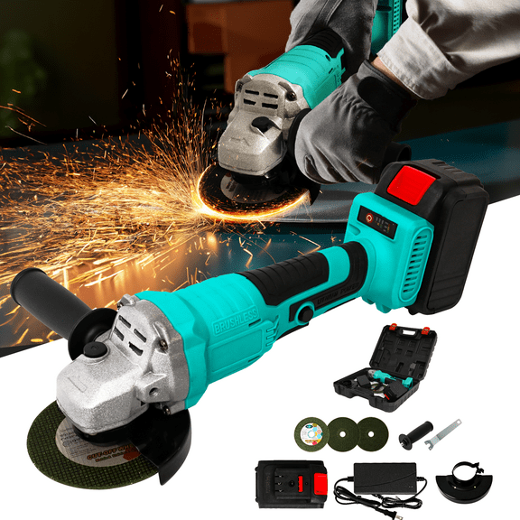ALSO GO Cordless Angle Grinder, 13000RPM Electric Grinder with Brushless Motor, 4-1/2 Inch with Battery