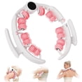 thumbnail image 1 of ALSO GO Circular Leg Clamp, Manual Massage Relax Roller with 9 Wheels, 360°Circular Leg Neck Muscle Hand Arm Relaxer Deep Tissue Pain Relief for Tennis Elbow Legs Women and Men, Pink, 1 of 8