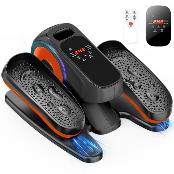ALSO GO Under Desk Elliptical, Fully Assembled Motorized Ellipse Leg Exerciser, Electric Leg Exerciser While Sitting for Seniors, Seated Elliptical Machine with 12 Adjustable Speeds and LCD Display