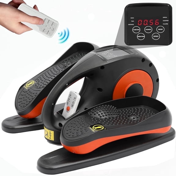 RICAN Under Desk Elliptical Machine, Ellipse Leg Exericser While Sitting for Seniors, Mini Elliptical Machine with Remote Control, Portable Automatic Foot Excerciser for Home Office Gym