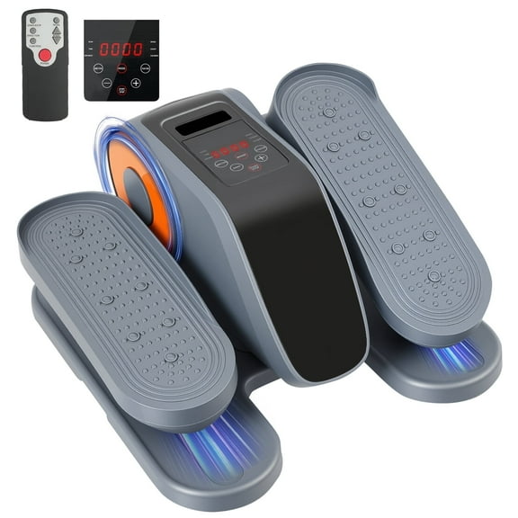 Under Desk Elliptical, Leg Exerciser for Seniors Fuly Assembled, Quiet & Portable Electric Seated Pedal Exerciser Adjustable Speeds, Gray