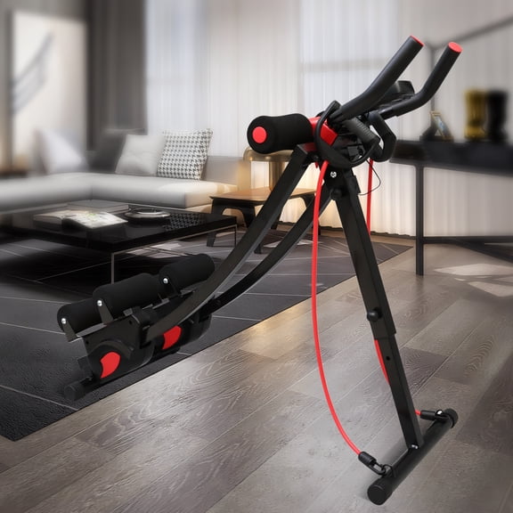 Rican Pilates Board, Pilates Reformer Board Ab Core Trainer, LCD Timer Dual-Track Detachable Ultra-Quiet Abdominal Trainer, More Than 40 Modes with Resistance Bands & Knee Pads, Purple