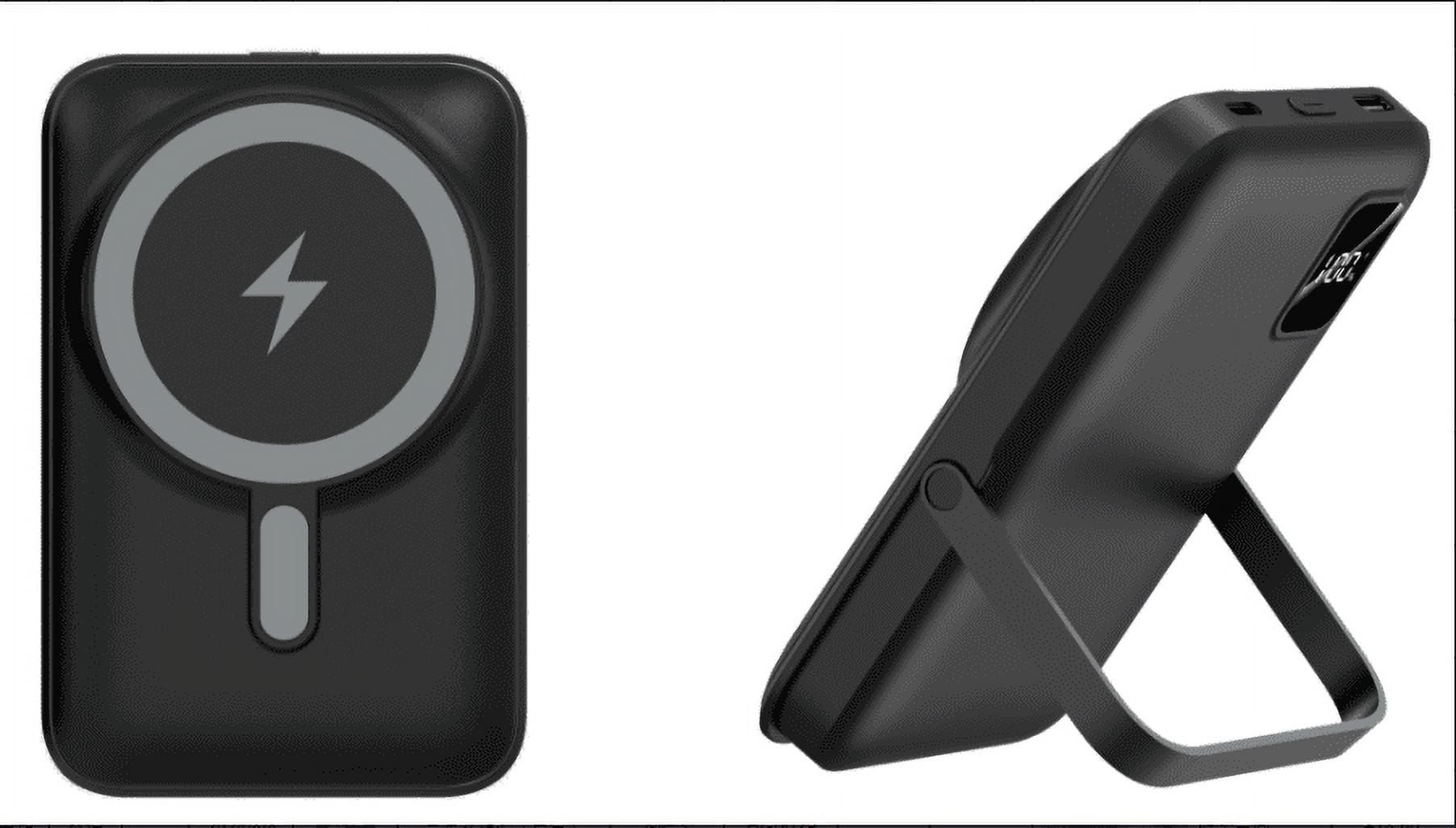 ALSO GO Magnetic Charging Power 10000 mAh-Fast Charge 20W-With Digital Display-With Stand-Black