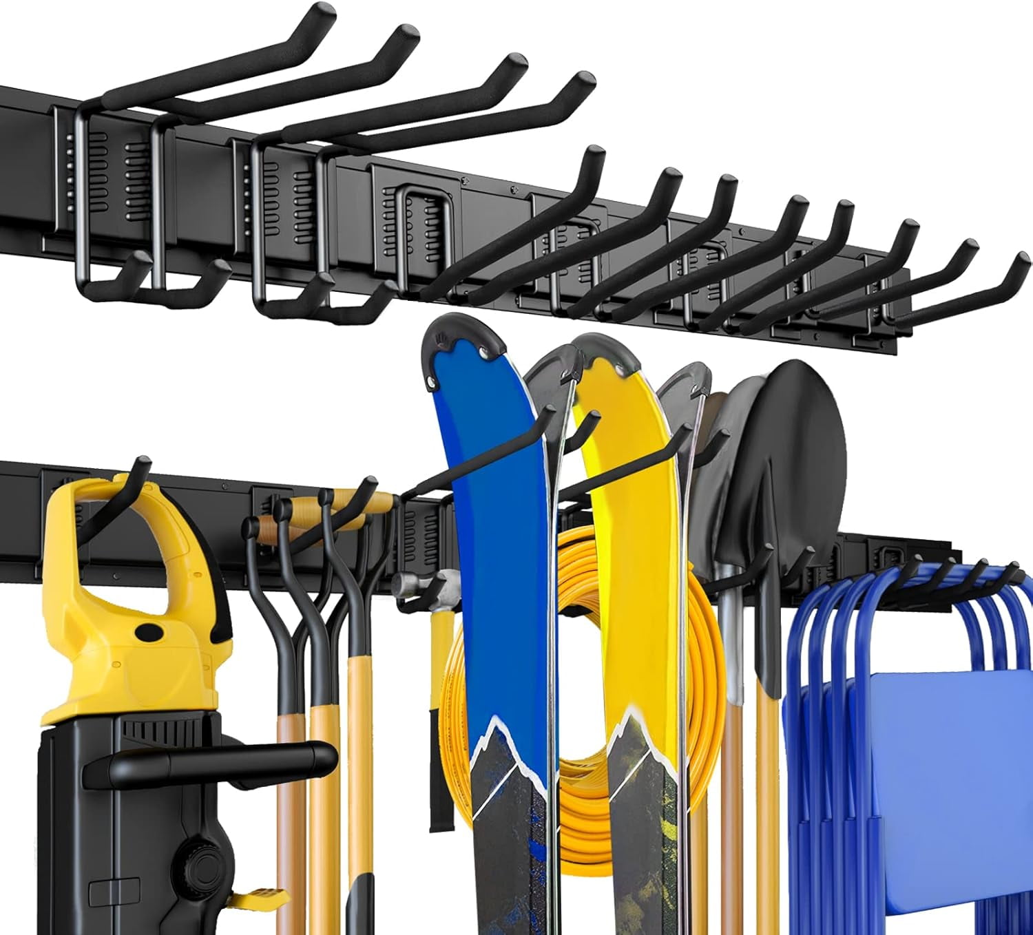 Storage Rack Accessory ALSO GO Wall Mount Tool Storage Rack with Hooks, Garage Tool Storage ...