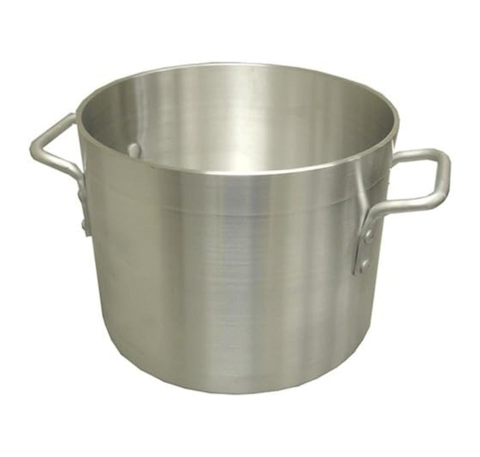 80 Quart Silver Aluminum Stockpot with Riveted Handles