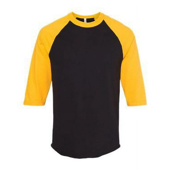 ALSTYLE Classic Raglan Three-Quarter Sleeve T-Shirt 1334 Black/ Gold M