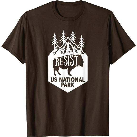 ALT US National Park Resist Service Unisex T-Shirt for Men Women Kids Toddler,Dark Chocolate Color,Size 5XL