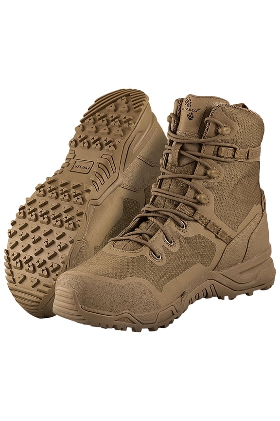 Raptor 8in Safety Toe Coyote Boots, Size: 10.5, Width: W (322003-W-105)