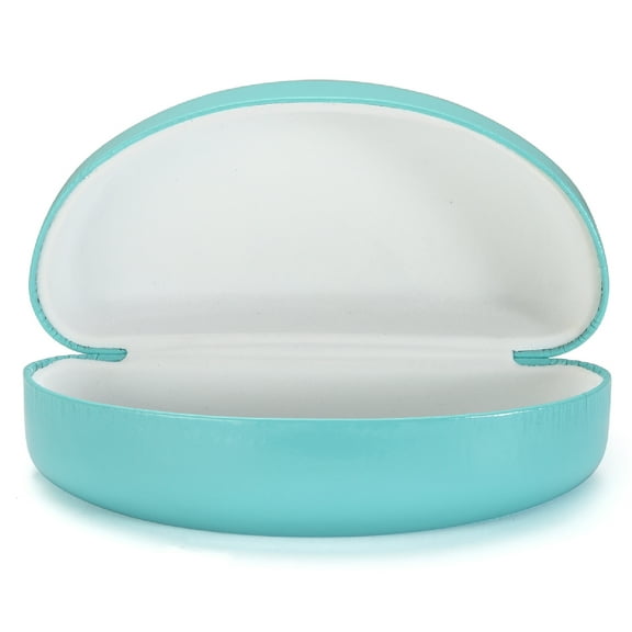 ALTEC VISION Extra Large Protective Hard Carrying Case for Oversized Sunglasses Eyeglasses and Reading Glasses with Microfiber Cleaning Cloth - Turquoise / White