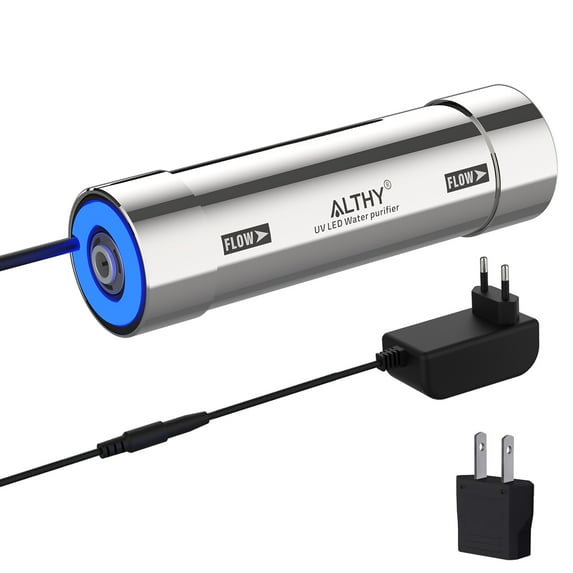 ALTHY LED UV Water Filter Purifier , Add-on Kit for Under Sink Water Filtration and Reverse Osmosis Systems, Mercury-Free, Stainless Steel